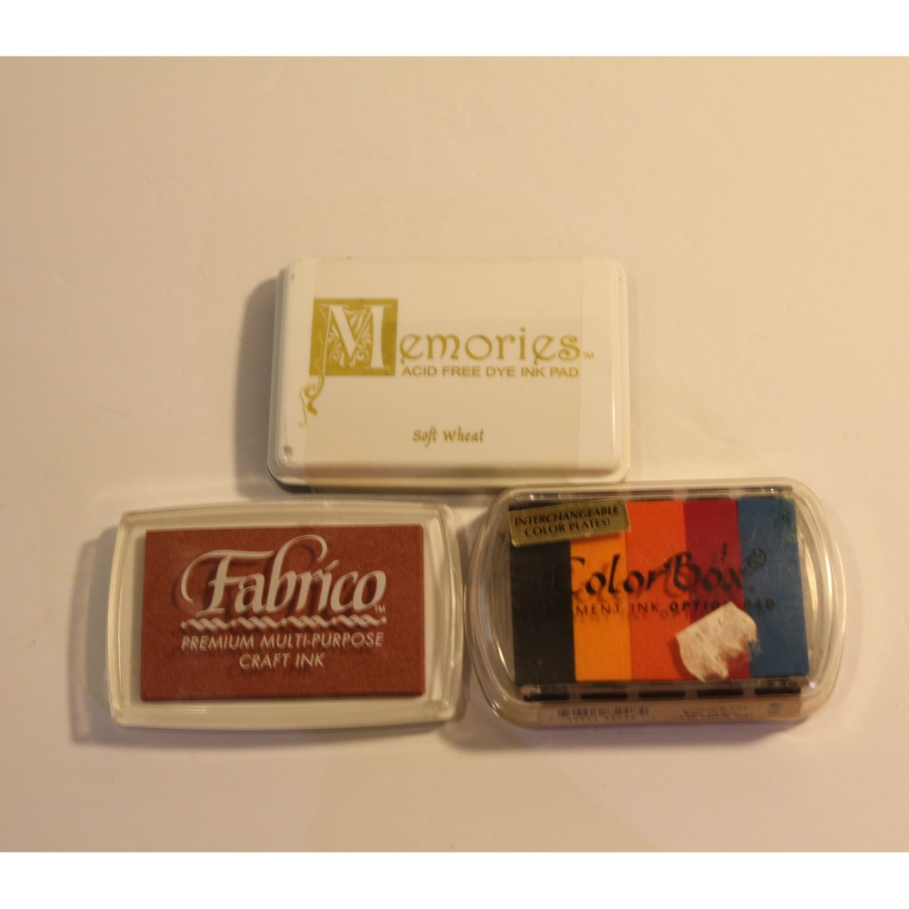 Lot of 3 Ink Pads different brands " Soft Wheat- Confetti-Ash Rose" Sealed (F)